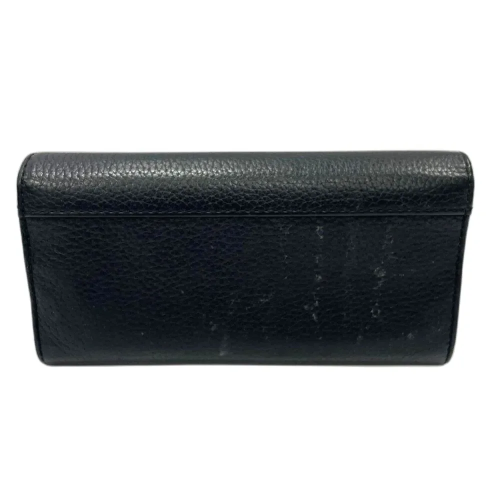 Michael Kors Fulton Large Flap Continental Wallet Black Pebbled Leather